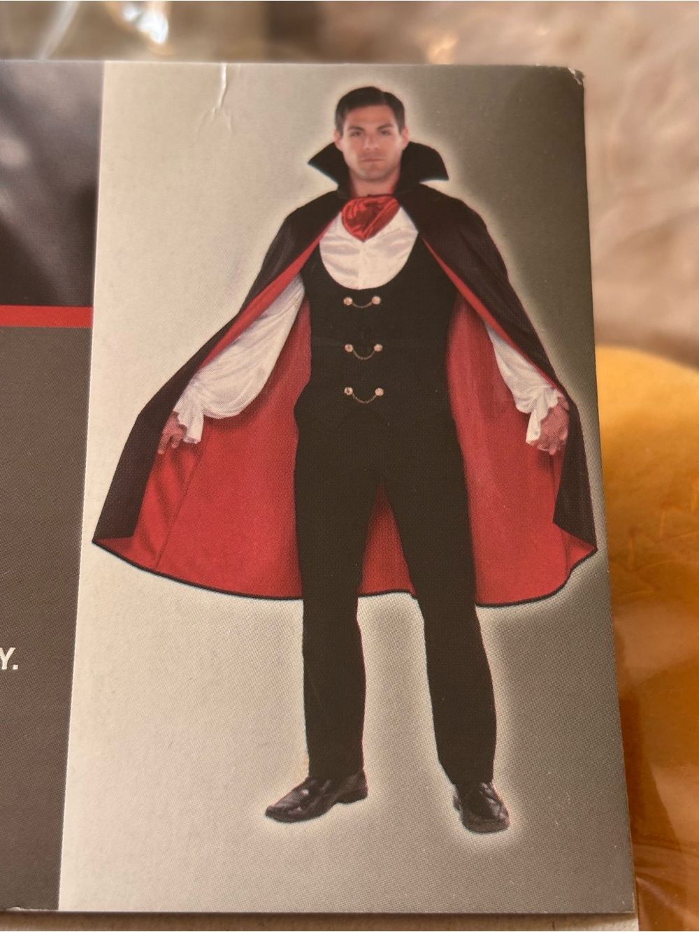 Classic Red and Black Vampire Cape Adult Costume
